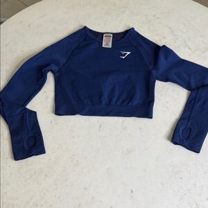 Gymshark Women's Blue Cropped Sweater